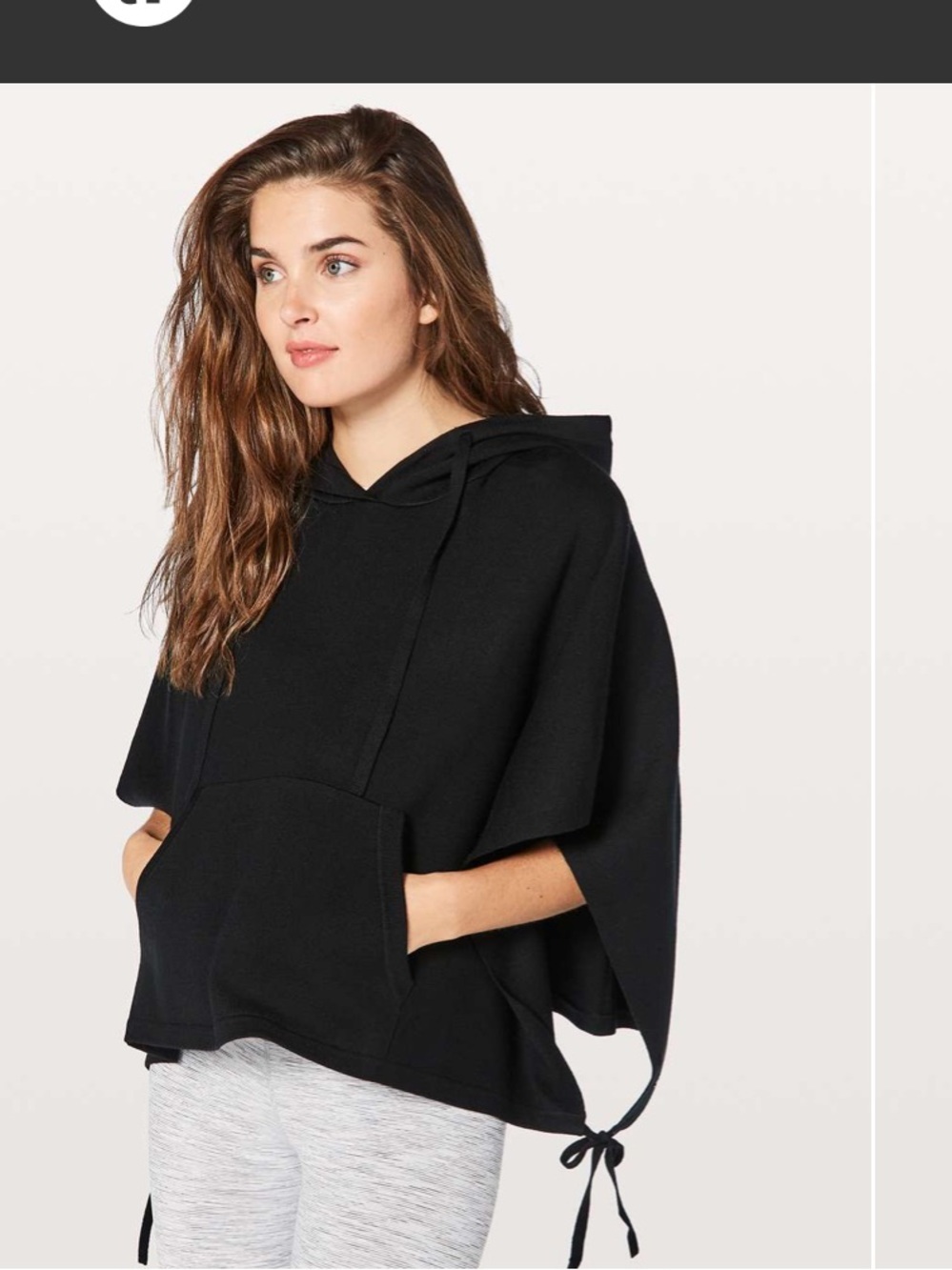 lululemon athletica Black Hooded Poncho with Side Ties
